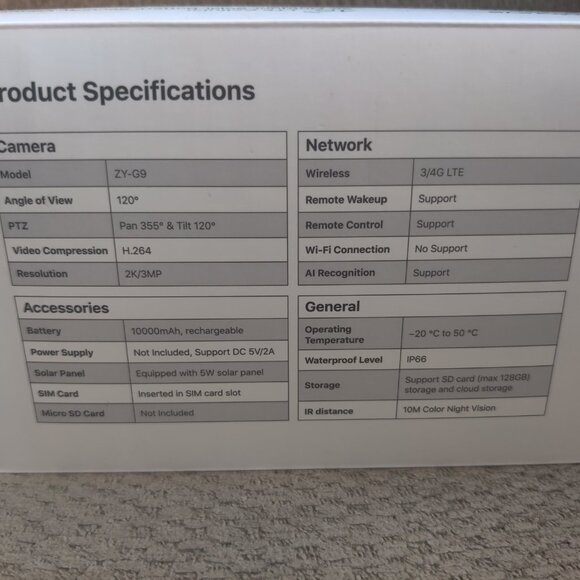 Solareye 4G LTE Cellular 2K Outdoor Solar Battery Security Camera Solar Panel - Picture 4 of 4